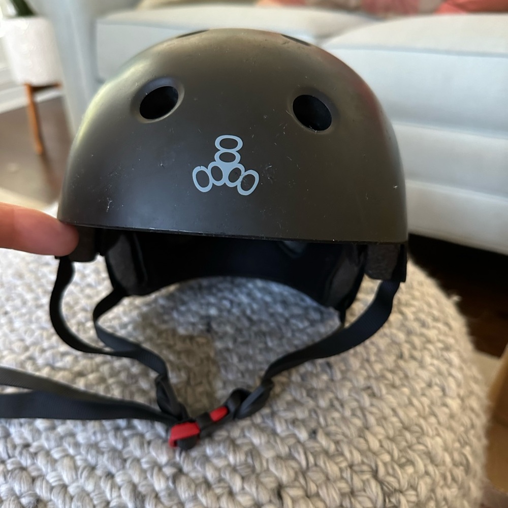 Sleek Black Triple Eight Helmet XS/S